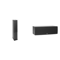 ELAC Debut 2.0 F6.2 Floorstanding Speaker, Black (Each) & Debut 2.0 C6.2 Center Speaker, Black