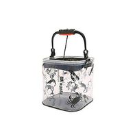 HUIJUNWENTI Bucket, Fishing Bucket, Collapsible, New Thick EVA Live Fish Tank, Fishing Gear, Fish Bucket, Medium Size, Fish Carp Protection, Standard, With Rope Portable folding