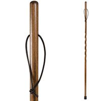 Handcrafted Wood Walking Cane - Made in the USA by Brazos - Twisted Trekker Oak - 41 Inches - Brown
