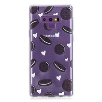 Cfrau Clear Case with Black Stylus Compatible with Samsung Galaxy Note 9,Women Girls Colorful Print Ultra Thin Shock Absorption Bumper Soft TPU Rubber Flexible Silicone Case,Cartoon Biscuits