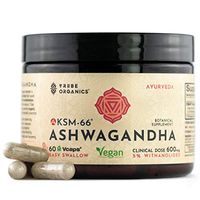 Vegan KSM-66 Ashwagandha Capsules - Pure Organic Root Extract, NO Additives - 5% Withanolides - 60 VCaps - Stress and Anxiety Boost Immunity Relief Adrenal Support Thyroid Support Cortisol Manager
