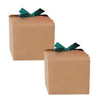 Gift Boxes Brown Kraft Crafting Boxes Bridesmaid Boxes for Christmas Party Candy Apple Cake 10 Pack 4.3x4.3x4.3 inches (Brown)
