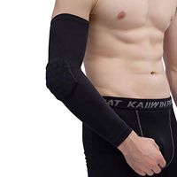 Workouty Arm Brace Elbow Pads Compression Sports Sleeves for Baseball Basketall Tennis Workout (Black, L)