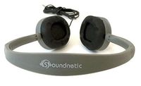 Soundnetic SN65 25 Pack Flat Cool Gray Stereo Classroom Headphones with Rubber Earpads