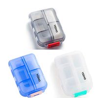 Yeeho Pill Case (3 Pack) - Portable Small Supplements Tablet Container Box with 10 Compartments - Medicine Capsule Vitamin Fold Flip Organizer Dispenser Holder Storage for Travel Trip Pocket Purse