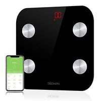 Triomph Bluetooth Body Fat Scale, Smart BMI Digital Bathroom Wireless Weight Scale Body Composition Monitor with iOS/Android APP for Body Weight, Fat, Water, BMI, BMR, Muscle Mass, Black