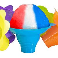 Super Cute Flower Cups 100 Pack. Colorful, Leak Proof Small Bowls Are Perfect Snow Cone Supply for Kids Birthday Party or Summer Cookout. Easy Grip, Reusable Bowl For Shaved Ice, Snacks or Ice Cream