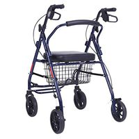 Upright Posture Rolling Walker, Drive Medical Wheel Walking Aid, Super Lightweight Aluminum, Mobility Portable Rollator Walker with 4 Wheel for Seniors,Blue