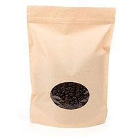 8 1/4" x 3 1/2" x 11 1/2" (Outer Dims) Kraft Stand Up Zipper Pouch Bags w/Oval Window (100 Pieces)