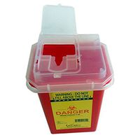 Sharps Container 1 Litre, Red - Yellow Color. (Red)