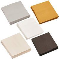 Colored Cocktail Napkins - 200-Pack 5 Colors Disposable Paper Beverage Napkins, Gold, Black, Silver, Cream, White, 2-Ply, Folded 5 x 5 Inches