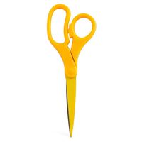 JAM PAPER Multi-Purpose Precision Scissors - 8 Inch - Yellow - Ergonomic Handle & Stainless Steel Blades - Sold Individually