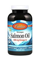 Carlson - Salmon Oil, 500 mg Omega-3s, Norwegian, Heart, Brain & Joint Health, 180 Softgels