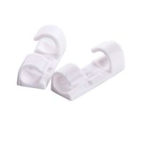 AKOAK 20 Pcs/Set Adhesive Fixed Seat Desktop Lock Cable Management Cable Clip Cable Fixing Clip USB Charger Cable Fixer (White)