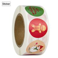 decwang Christmas Envelope Seal Sticker 500Pcs/Roll, Christmas Decoration Round Christmas Label Decals for Cards Gifts
