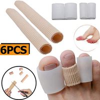 Sumifun 6PCS Fabric Toe Tubes Toe Sleeves Gel Toe Protectors Toe Caps Toe Sleeves (White)