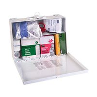DMI Basic First Aid Kit, 25 Person, Metal, Can Mount to a Wall, White