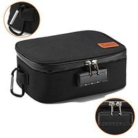 Smell Proof Bags with Combination Lock - Carbon Lining Large Smell Proof Case for Smelly Products, Waterproof Smell Proof Container, Lock-in Smell Proof Pouch for Travel, Black…