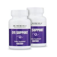 Dr. Mercola Eye Support - 30 Capsules - 2 Bottles - Lutein, Astaxanthin, Black Currant, Zeaxanthin - Top Antioxidant Support for Eyesight + Eye Health - Natural Source of Carotenoids