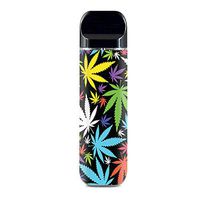 IT'S A SKIN Decal Vinyl Wrap for Smok Novo Pod System Vape Sticker Sleeve Cover/Colorful Weed Leaves Leaf