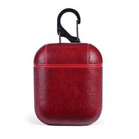 RONSHIN Accessories Genuine Leather Airpods Earphone Protective Case Cover for Apple AirPod red Electronics