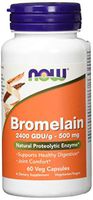 NOW Supplements, Bromelain (Natural Proteolytic Enzyme) with 2400 GDU, 500mg, 60 Veg Capsules