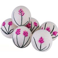 6 XL Eco Wool Dryer Balls - Wrinkle Release Organic Baby Fabric Softener with Lavender Mother's Day Present Gift Quiet Dryer Balls Laundry Anti Static,Pet Hair Fur Lint Remover Dog Toy Balls