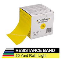 TheraBand Resistance Bands, 50 Yard Roll Professional Latex Elastic Band for Upper & Lower Body & Core Exercise, Physical Therapy, Pilates, at-Home Workouts, Rehab, Yellow, Thin, Beginner Level 2