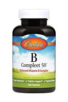 Carlson - B Compleet 50, Balanced Vitamin B Complex, Energy Production, Cellular Support & Optimal Wellness, 100 Tablets