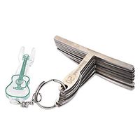 K2Market 9pcs Guitar Bass Understring Radius Gauge Luthier Stainless Steel Tool Set Bridge Saddle Adjustment with Pin Puller 9pcs CN -