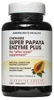 American Health Super Papaya Enzyme Plus Chewable Tablets, Natural Papaya Flavor - Promotes Digestion & Nutrient Absorption, Contains Papain & Other Enzymes - 180 Count, 60 Total Servings