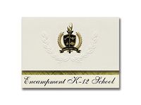 Signature Announcements Encampment K-12 School (Encampment, WY) Graduation Announcements, Presidential style, Basic package of 25 with Gold & Black Metallic Foil seal