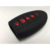 Nissan 5NICOVERBLR Black W/Red Lettering 5 Button Intelligent Key Fob Cover Nissan Armada Altima Sedan Pathfinder