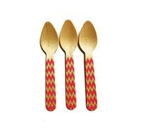 Perfect Stix Chevron Spoon 110 36-Pink Printed Wooden Spoons with Pink Chevron Pattern, 4.5" (Pack of 36)