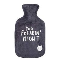 IMSHI Classic Rubber Hot Water Bottle with Soft Fleece Cover - Combination Hot Water Bottle for Tension Relief and Stomach Pain Relief - Deluxe Bed Warmer