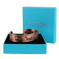 SISTO-X Copper Magnetic Cuff Bracelet/Bangle Wild Horses Design by Sisto-X® 6 Magnets Strong Neodymium Medium (160-190Mm)