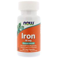 Now Foods Iron Ferrochel(r), 120 Vcaps 18 mg(Pack of 6)