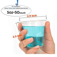 Golden Apple, 5oz Clear Plastic Cups. Disposable Mini Cups Plastic Cups, Plastic Shot Glasses, Jello Shot Party Tumblers – 50 ct. BPA Free.