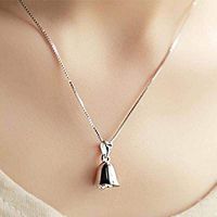 Silver Plated Lucky Little Bell Clavicle Chain Necklace Birthday Gift Pendant Woman Beautiful Stylish For gift Simple Lovely Women Aesthetic Womens Beads