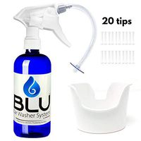 BLU Ear Washer Bottle System, Earwax Remover with Ear Basin, 20 Disposable Tips, Ear Cleaner Cool Blue 16 Ounce Bottle,  Earwax Cleaner With Easy To Use Illustrated Manual