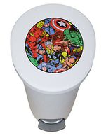 The Furniture Cove New 2.6 Gallon White Plastic Step Trash Can Waste Basket Featuring the Choice of Your Favorite Novelty Themed Logo - FREE Trash Liner Included (Avengers)