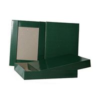 JAM PAPER Gift Box - 8 1/2 x 11 1/2 x 1 5/8 - Green with Gold Dots - Sold Individually