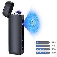 Windproof Arc Lighter X Plasma Lighters Rechargeable USB Lighter Electric Lighter for Cigarette Candle-with LED Display Power (Classic Black)