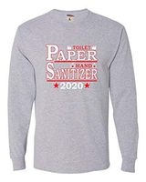 Go All Out Large Athletic Heather Adult Toilet Paper Hand Sanitizer 2020 Presidential Ticket Long Sleeve T-Shirt
