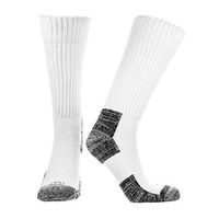 Doctor's Choice Diabetic Non-Binding Active Socks, Men's Crew Length Cushioned Performance Sock with Seamless Toe, White, X-Large (Men's Shoe Sizes: 13-15)