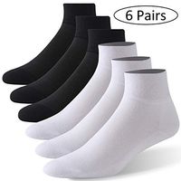Forcool Non Binding Lightweight Ankle Diabetic Socks for Men and Women, Medium, 3 Pairs Black& 3 Pairs White