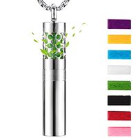 Multifunctional Essential Oil Necklace - Aromatherapy Essential Oil Diffuser Necklace, Stainless Steel Perfume Oil Locket Pendant Enhancers Necklaces with 8 Pads, Birthday Jewelry Gifts for Women
