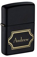 Personalized Zippo Black Matte Windproof Lighter with Free Engraving