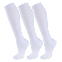 Compression Socks for Women and Men(1/3 Pairs)-Best for Running,Nursing,Circulation,Recovery & Travel (White - 3 Pairs, Small/Medium)