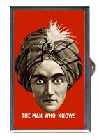 Retro Magician in Turban The Man Who Knows! Decorative Pill Box